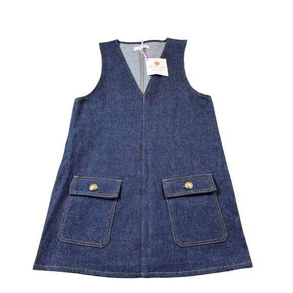 FRAME Dresses & Skirts - FRAME Alchemy Pinafore Denim Minidress Womens XS Blue Sleeveless Cotton 6016105